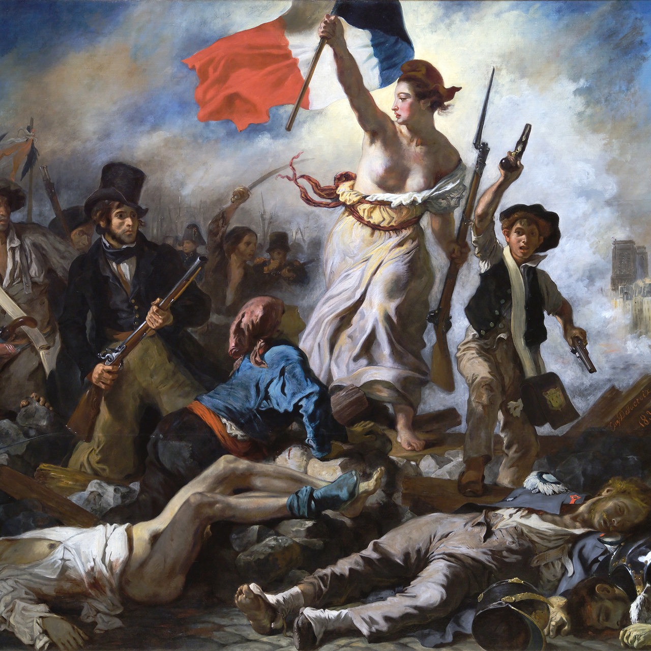 Gemälde von Eugène Delacroix "Die Freiheit führt das Volk" von 1830