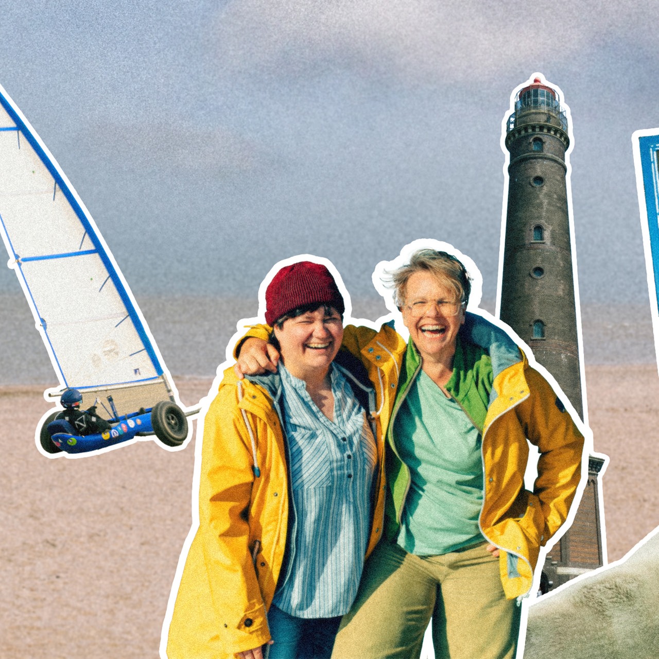 Katharina und Serafia am Strand von Borkum