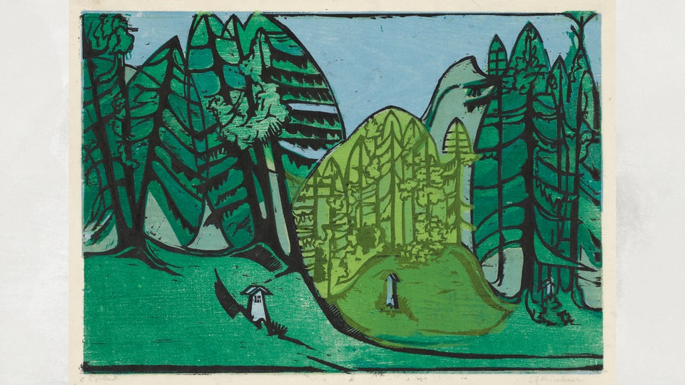 Ernst Ludwig Kirchner, Waldfriedhof am Abend, 1933, Privatsammlung, Kunsthalle Bremen