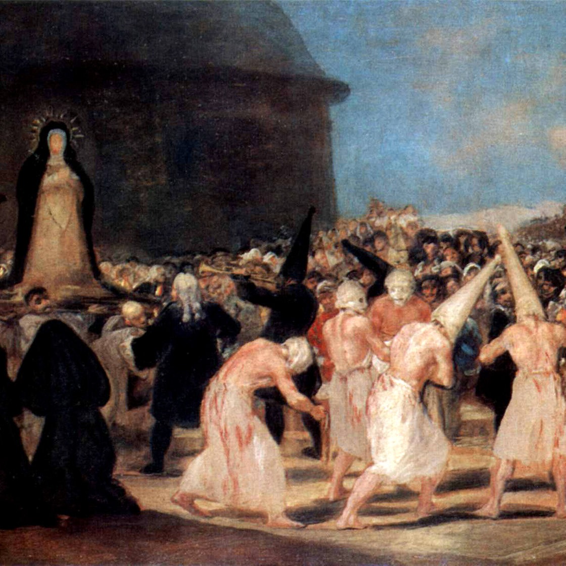 Gemälde von Francisco de Goya "A Procession of Flagellants" (1812-1819)