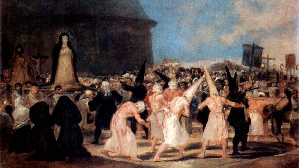 Gemälde von Francisco de Goya "A Procession of Flagellants" (1812-1819)