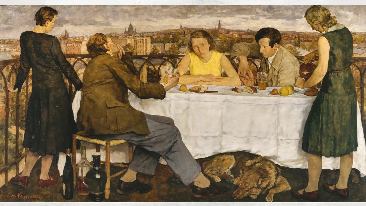 Lotte Laserstein, Abend über Potsdam, 1930, Öl auf Holz, 111 x 205,7 cm,