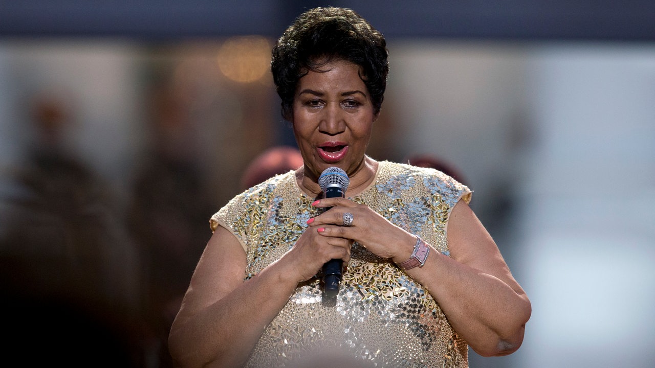 Aretha Franklin 2016 beim Internationalen Jazz Day auf der Bühne.